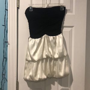 Black & white tube top dress